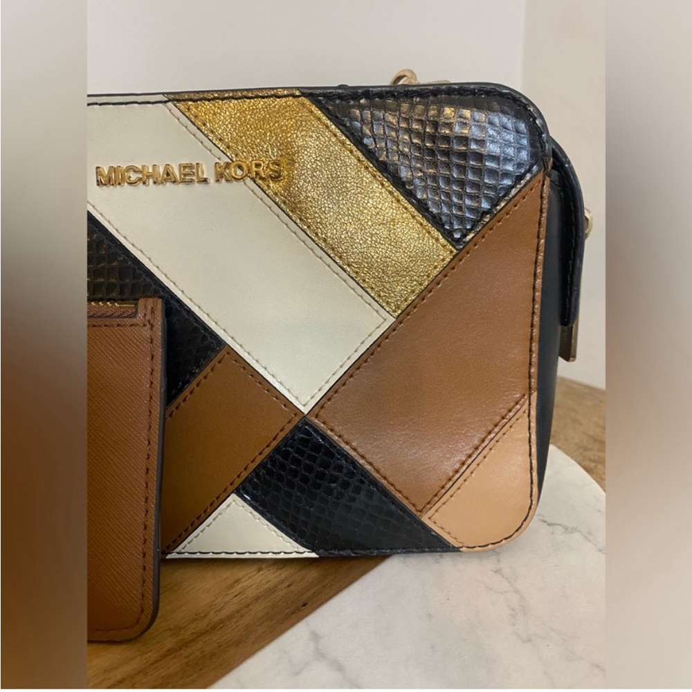 Michael Kors Set Patchwork Neutrals Crossbody W/K… - image 3